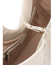 PINKO PUZZLE Borsa a spalla in pelle impunturata bianco seta-antique gold - Borse Donna - 5