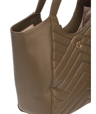 PINKO PUZZLE Borsa a spalla in pelle impunturata scricciolo-antique gold - Borse Donna - 4