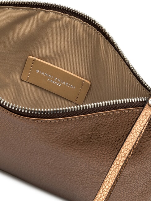 HERMY Borsa busta in pelle metallizzata toasted - Borse Donna