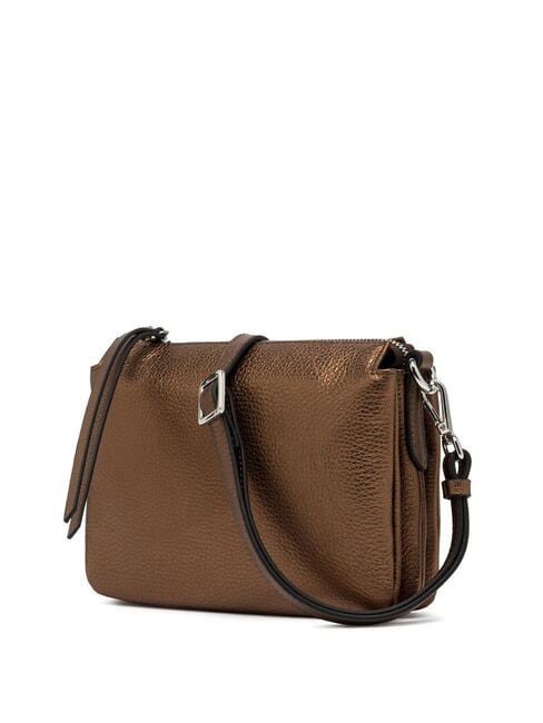 THREE Borsa a tracolla in pelle metallizzata toasted - Borse Donna
