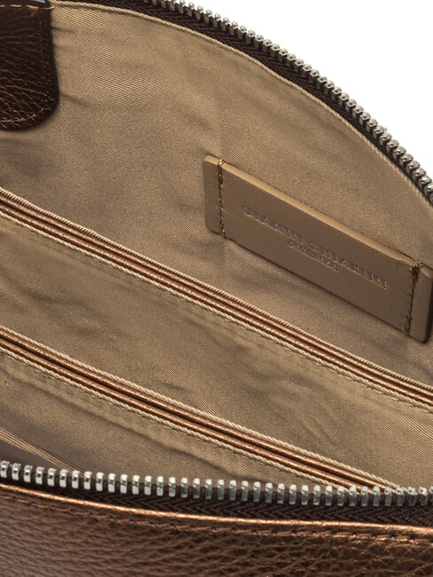 THREE Borsa a tracolla in pelle metallizzata toasted - Borse Donna