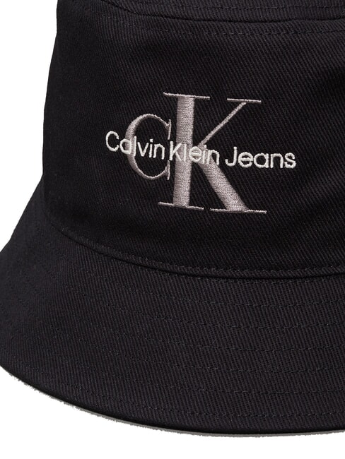 CKJ MONO LOGO Cappello modello bucket in cotone na black - Cappelli