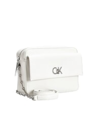 CALVIN KLEIN CK RE-LOCK Borsa a tracolla con tasca lily white - Borse Donna - 2