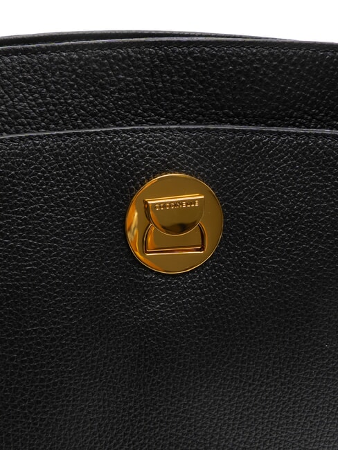 LIYA Borsa a spalla in pelle martellata Nero - Borse Donna