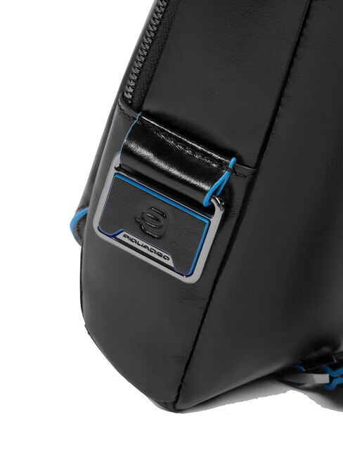 BLUE SQUARE Zaino borsello monospalla in pelle Nero - Tracolle Uomo