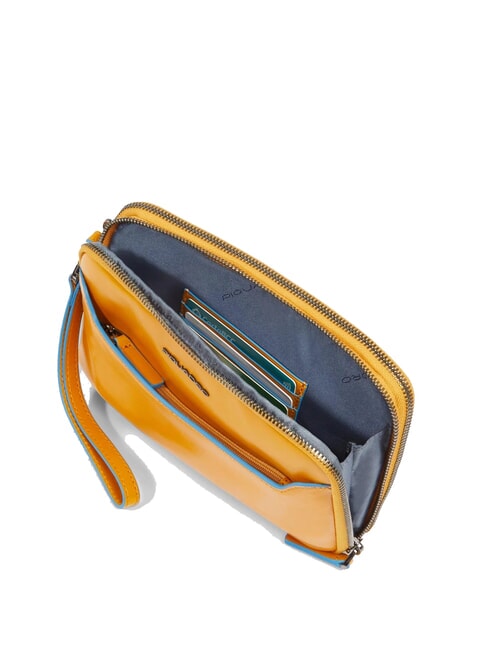 BLUE SQUARE Pochette da uomo in pelle Giallo - Porta tablet & Organizer
