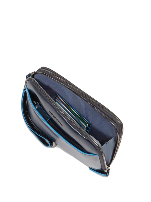 BLUE SQUARE Pochette da uomo in pelle blu - Porta tablet & Organizer