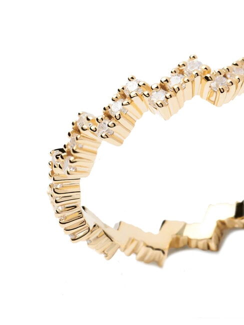 THE NEW ESSENTIALS THE ZIPPER Anello placcato oro con zirconi oro - Anelli