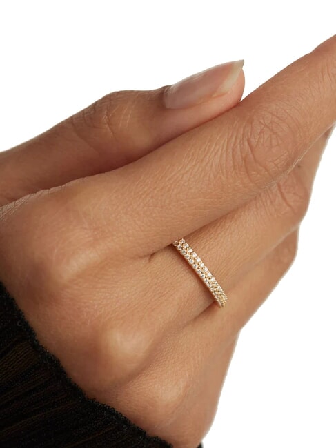 THE NEW ESSENTIALS TIARA Anello con zirconi placcato oro oro - Anelli