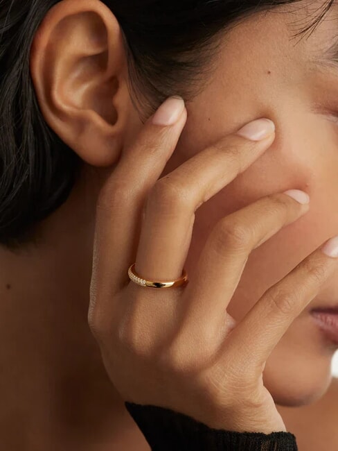 THE NEW ESSENTIALS TIARA Anello con zirconi placcato oro oro - Anelli