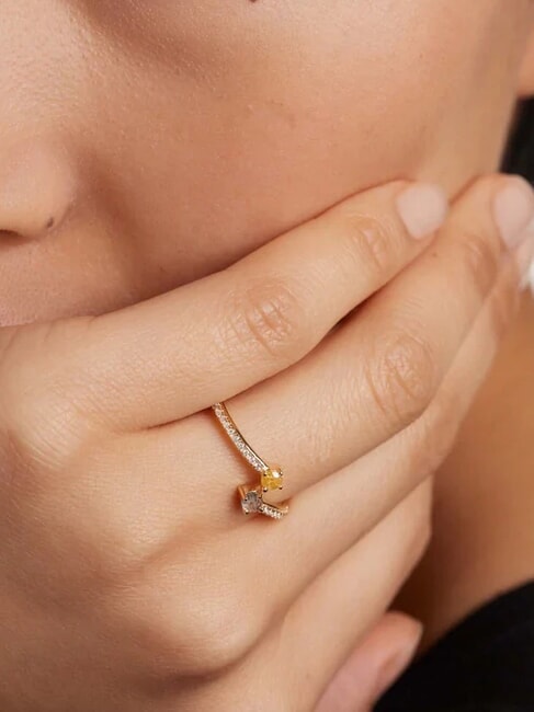 JUNO Anello con pietre placcato oro oro - Anelli