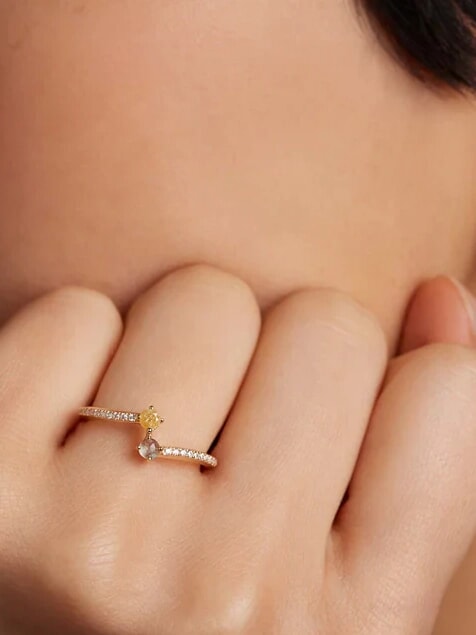 JUNO Anello con pietre placcato oro oro - Anelli