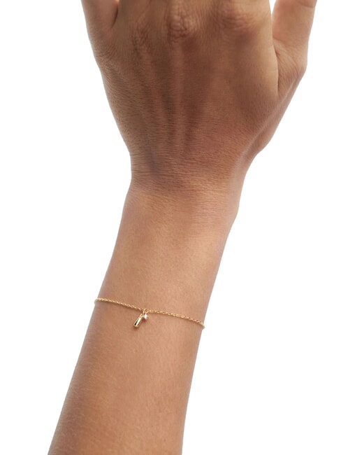 THE NEW ESSENTIALS KIRA Bracciale a catena con zirconi rotondi e ciondolo a goccia oro - Bracciali Donna