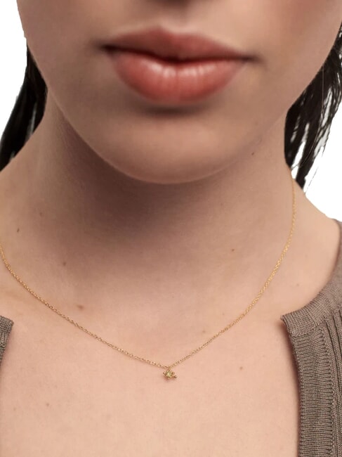 COLOR GREEN FLEUR Collana ciondolo con zircone e griffe oro - Collane