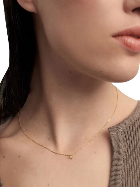 COLOR GREEN FLEUR Collana ciondolo con zircone e griffe oro - Collane