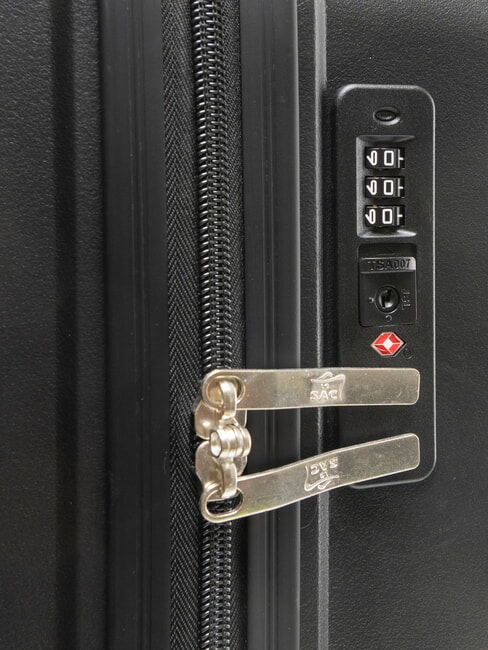 SLIDE Set 3 trolley ultraresistenti: cabin+medio e grande espandibili black - Set Trolley