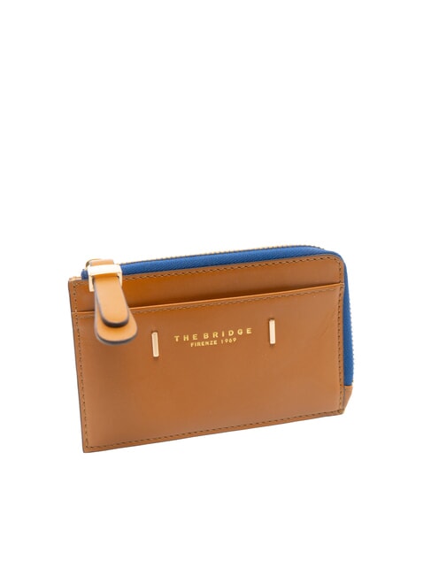 CHIARA  Portafoglio piatto in pelle cognac/oro - Portafogli Donna