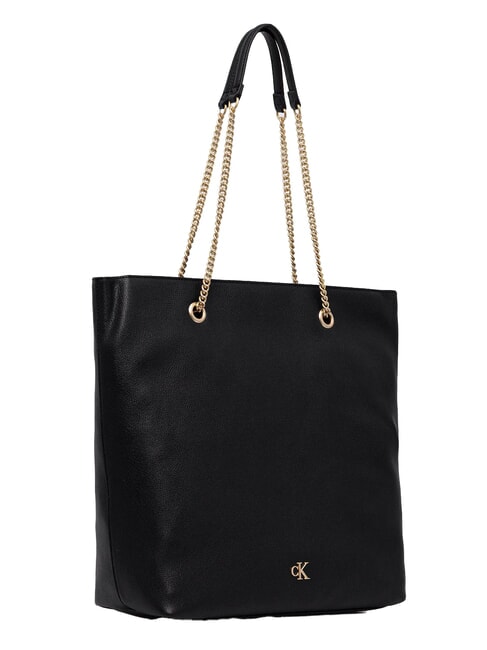 CKJ MINIMAL MONOGRAM Borsa shopping manici catena na black - Borse Donna