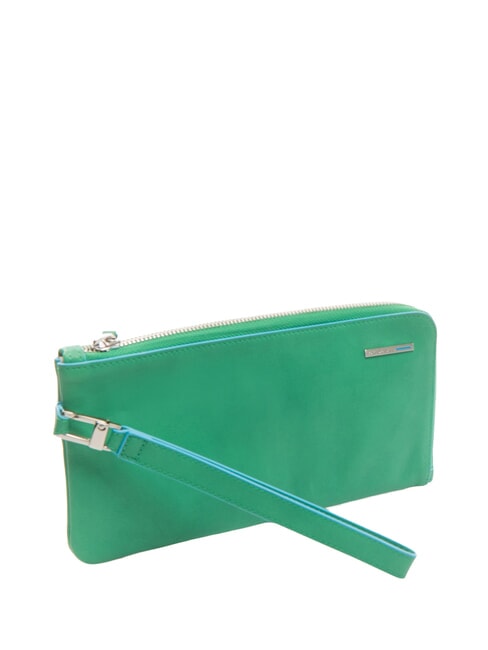CAMPIONARIO -  BLUE SQUARE Pochette in pelle con polsierina verde/blusquare - Borse Donna