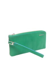 PIQUADRO CAMPIONARIO -  BLUE SQUARE Pochette in pelle con polsierina verde/blusquare - Borse Donna - 2