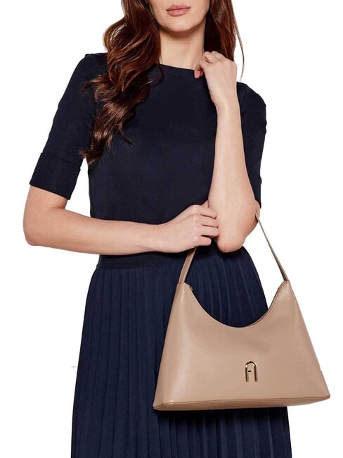 DIAMANTE Frame bag in pelle greige - Borse Donna