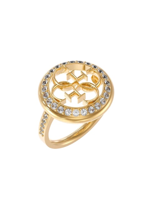 LIFE IN 4G Anello con logo e cristalli yellow gold - Anelli