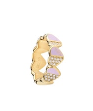 GUESS LOVELY Anello con cuori smaltati e zirconi yellow gold/lilac - Anelli - 2
