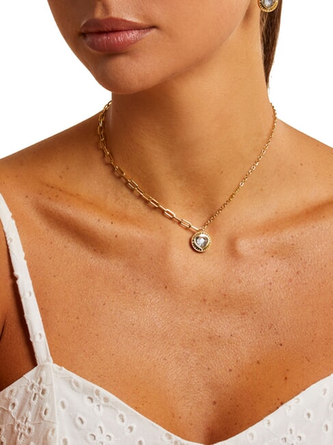 ROLLING HEARTS Collana con zircone a cuore yellow gold - Collane
