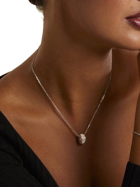 ROLLING HEARTS Collana con charm con zirconi SILVER - Collane