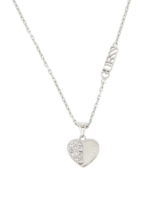 LOVELY Collana con charm cuore e zirconi SILVER - Collane