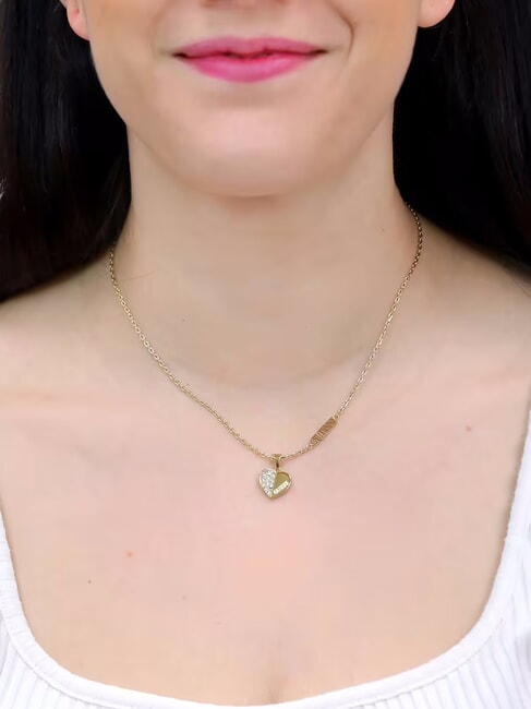 LOVELY Collana con charm cuore e zirconi yellow gold - Collane