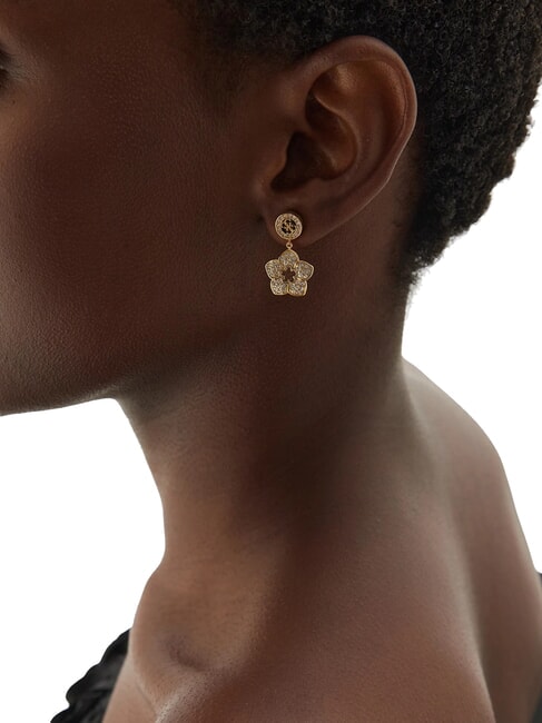 SHINING WINTER Orecchini con fiori pendenti yellow gold - Orecchini