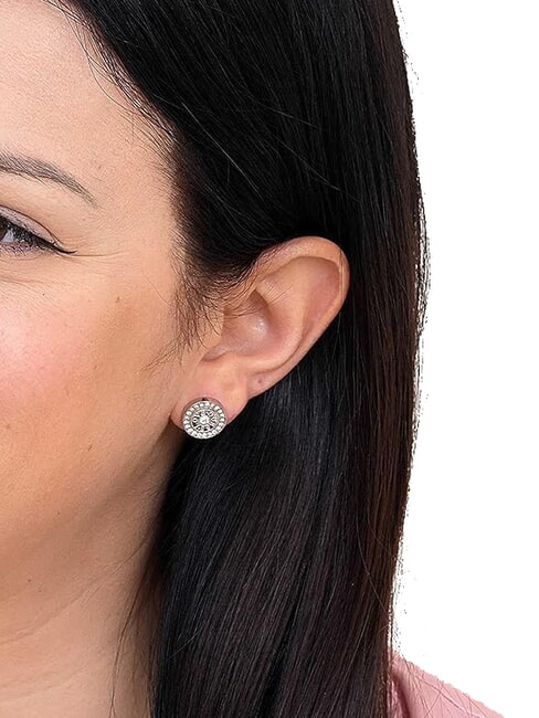 LOVE Orecchini circolari con zirconi SILVER - Orecchini