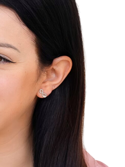 ENDLESS DREAM Orecchini simbolo infinito con zirconi SILVER - Orecchini