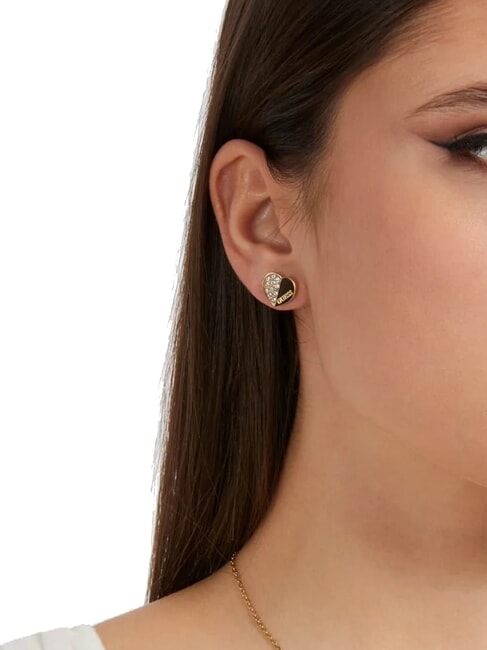 LOVELY Orecchini al lobo a cuore con zirconi yellow gold - Orecchini