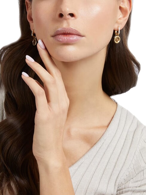 4G LOOP Orecchini con charm logo 4G yellow gold/black - Orecchini