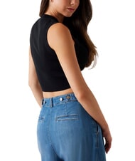 GUESS ALEXIA Topo corto in maglia logo strass - T-shirt e Top Donna