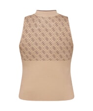 GUESS RN LISE 4G Canotta a lupetto coffee and travertin - T-shirt e Top Donna - 4