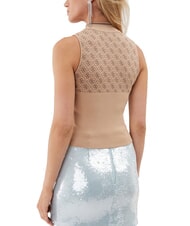 GUESS RN LISE 4G Canotta a lupetto coffee and travertin - T-shirt e Top Donna - 2