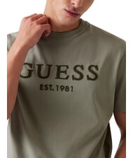 GUESS BOX LOGO T-shirt con logo ricamato mossy green - T-shirt Uomo - 3