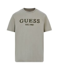 GUESS BOX LOGO T-shirt con logo ricamato mossy green - T-shirt Uomo - 4