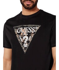 GUESS TRIANGLE T-shirt in cotone con stampa jetbla - T-shirt Uomo - 3