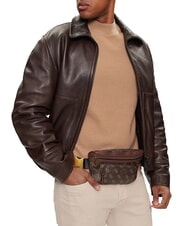 GUESS MILANO Marsupio stampa logo brown/ochre - Marsupi - 4