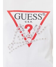 GUESS PEARLS LOVE TRIANGLE T-shirt con stampa e applicazioni purwhite - T-shirt e Top Donna - 3
