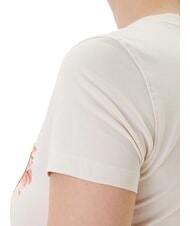 GUESS TRIANGLE FLOWERS T-shirt stretch con stampa vanilla blush - T-shirt e Top Donna - 4