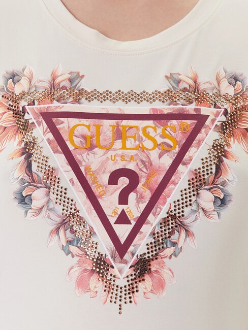 TRIANGLE FLOWERS T-shirt stretch con stampa vanilla blush - T-shirt e Top Donna