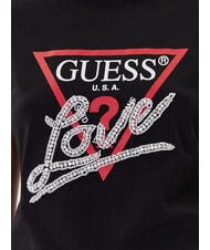 GUESS PEARLS LOVE TRIANGLE T-shirt con stampa e applicazioni jetbla - T-shirt e Top Donna - 3