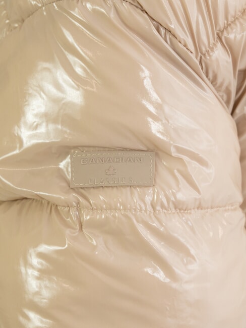 MINGAN Piumino corto lucido con cappuccio recycled glossy goat - Piumini Donna