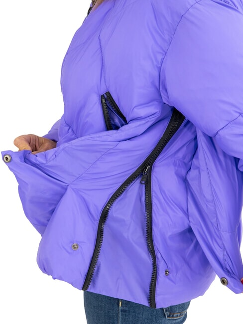 EUGENIE Piumino satin corto con cappuccio purple opulence - Piumini Donna