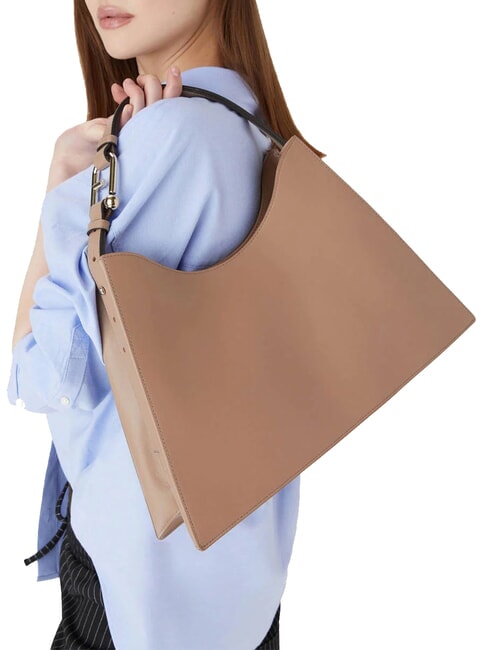 NUVOLA Borsa a spalla in pelle vitello st.eracle deserto - Borse Donna